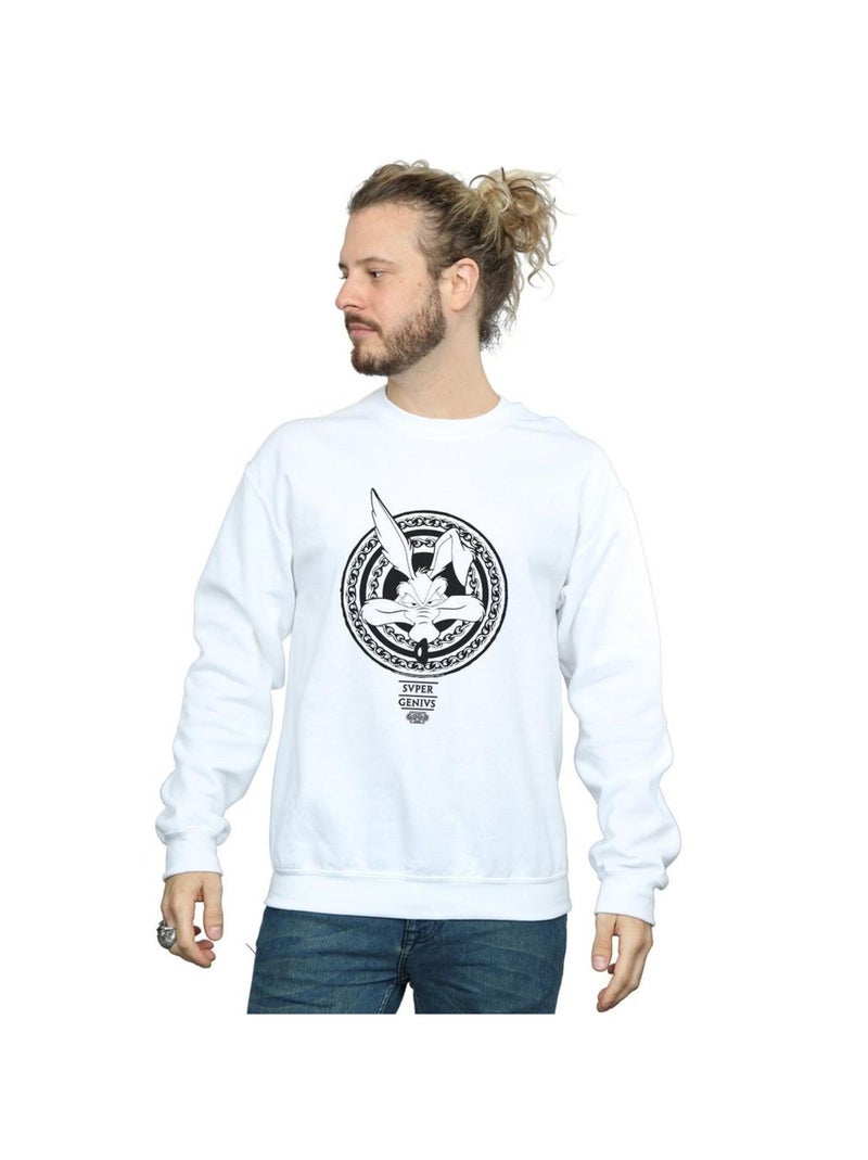 Looney Tunes - Sweat SUPER GENIUS Blanc - Kiabi