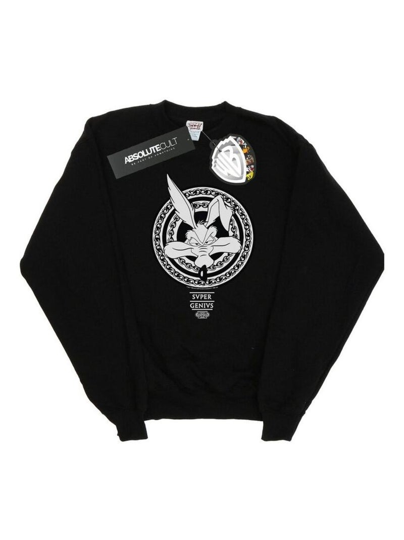 Looney Tunes - Sweat SUPER GENIUS Noir - Kiabi