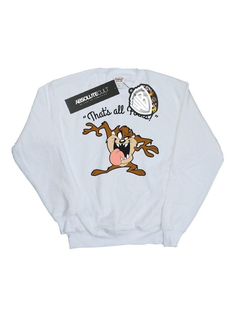 Looney Tunes - Sweat THAT´S ALL FOLKS (Diable de Tasmanie) Blanc - Kiabi