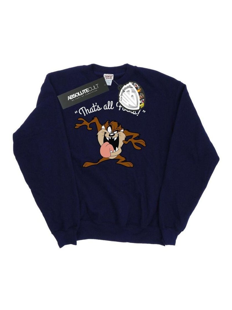 Looney Tunes - Sweat THAT´S ALL FOLKS (Diable de Tasmanie) Bleu marine - Kiabi