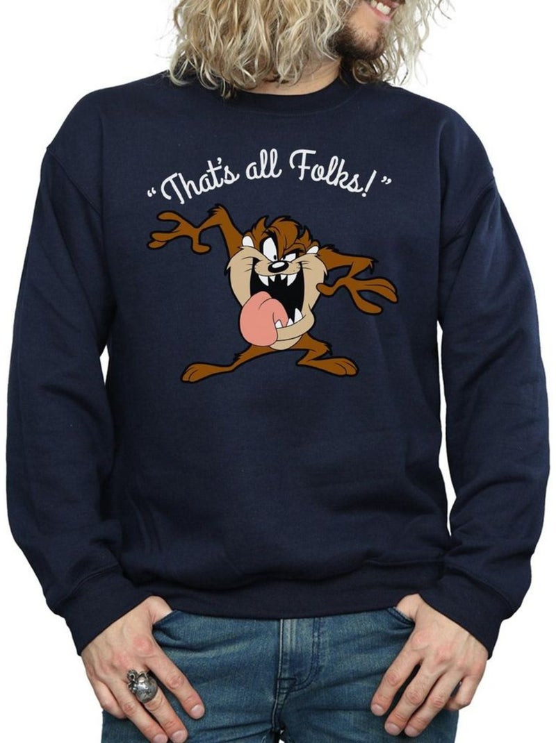 Looney Tunes - Sweat THAT´S ALL FOLKS (Diable de Tasmanie) Bleu marine - Kiabi