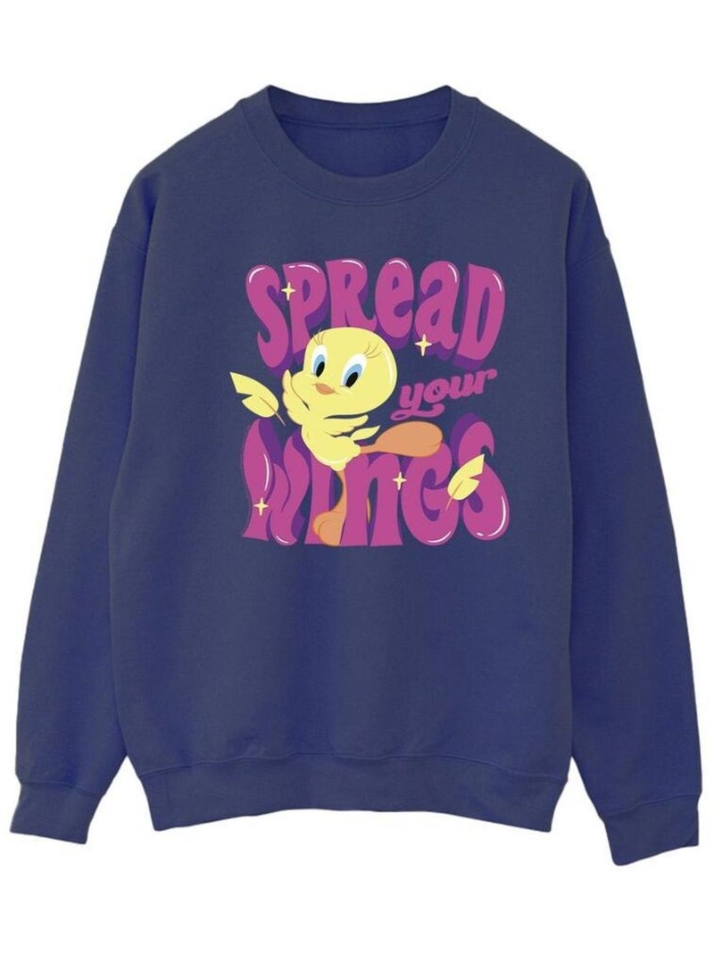 Looney Tunes - Sweat TWEEDAY SPREAD YOUR WINGS Bleu marine - Kiabi