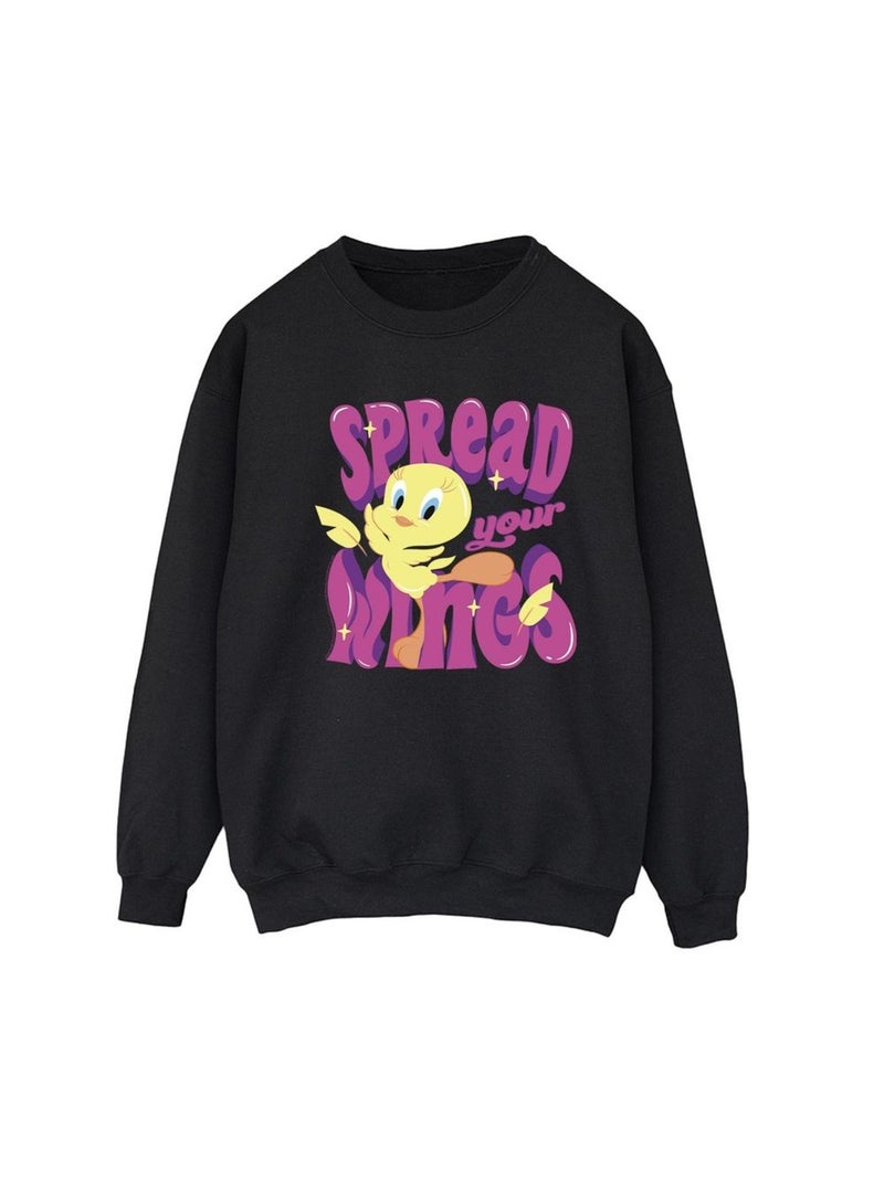 Looney Tunes - Sweat TWEEDAY SPREAD YOUR WINGS Noir - Kiabi