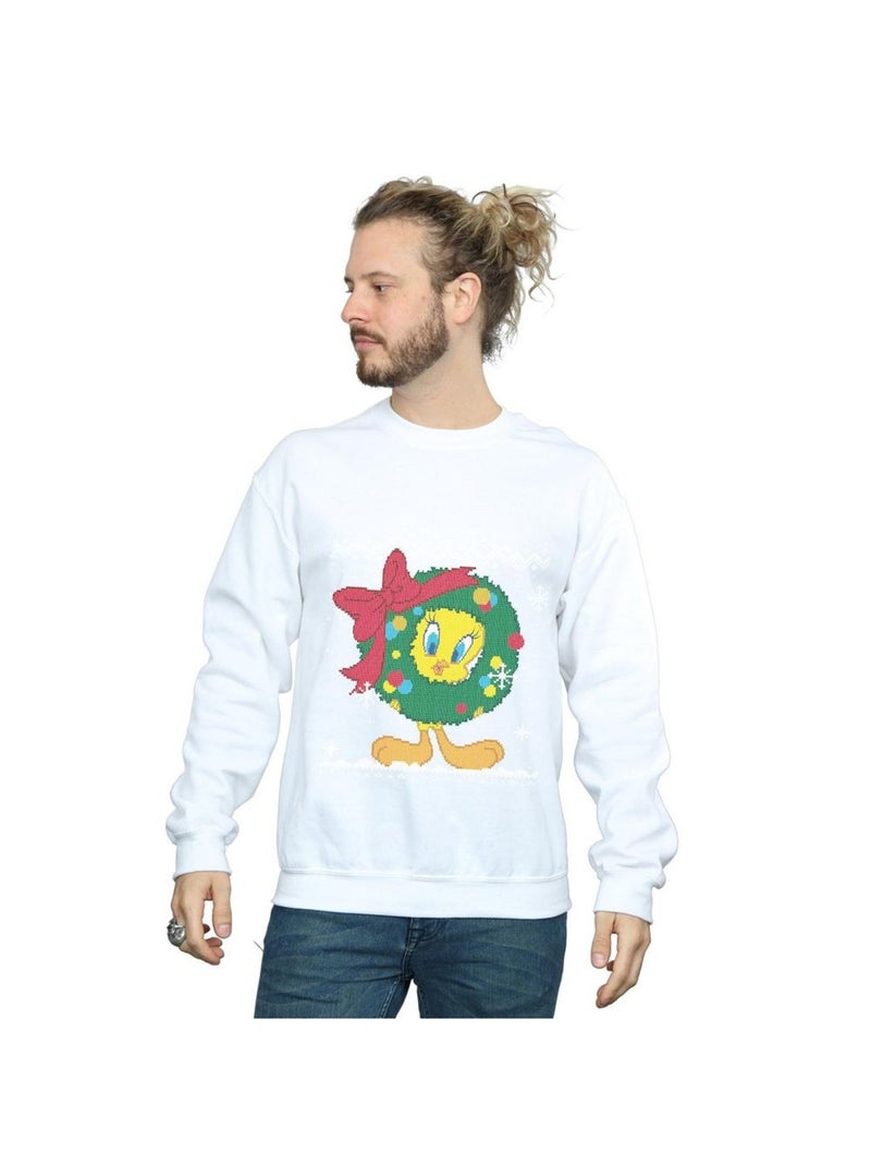 Looney Tunes - Sweat TWEETY PIE CHRISTMAS FAIR ISLE Blanc - Kiabi