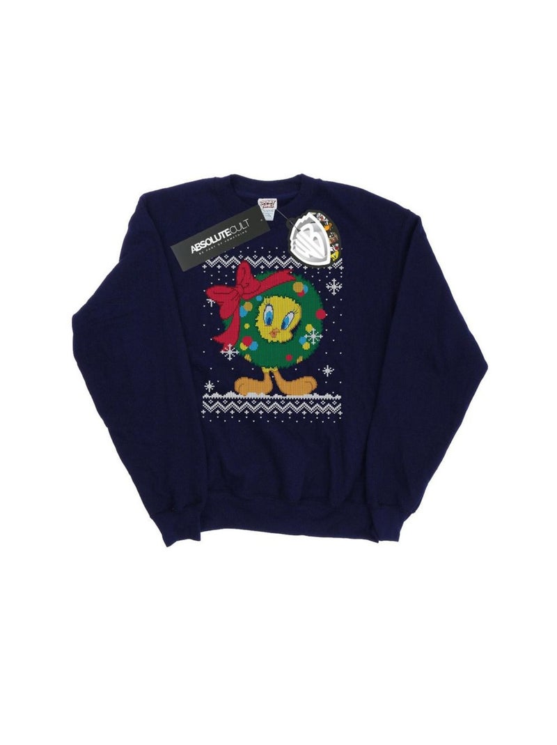 Looney Tunes - Sweat TWEETY PIE CHRISTMAS FAIR ISLE Bleu marine - Kiabi