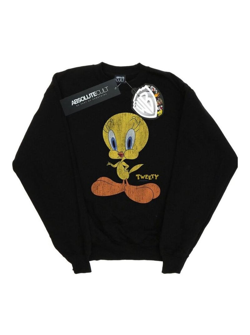 Looney Tunes - Sweat TWEETY PIE DISTRESSED Noir - Kiabi