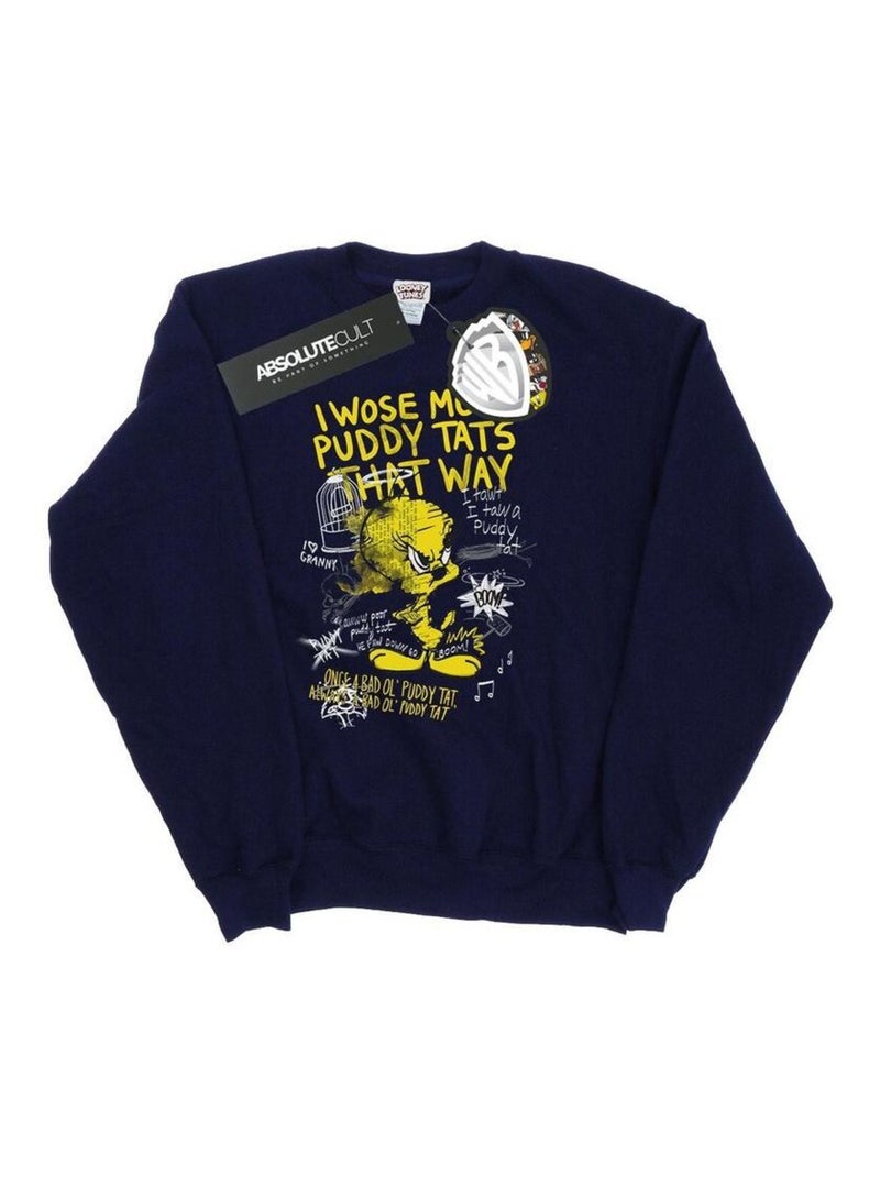 Looney Tunes - Sweat TWEETY PIE MORE PUDDY TATS Bleu marine - Kiabi
