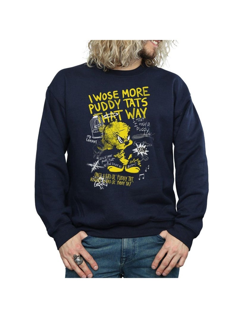 Looney Tunes - Sweat TWEETY PIE MORE PUDDY TATS Bleu marine - Kiabi