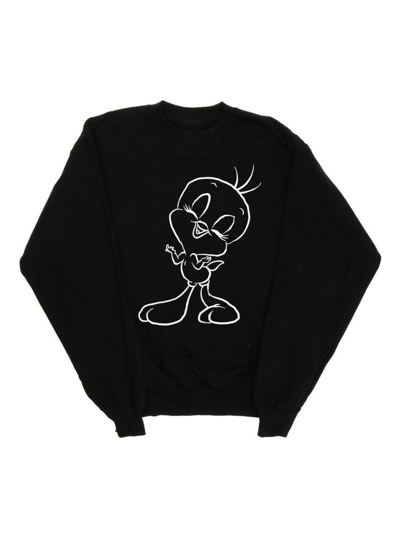 Looney Tunes - Sweat TWEETY PIE OUTLINE Noir - Kiabi