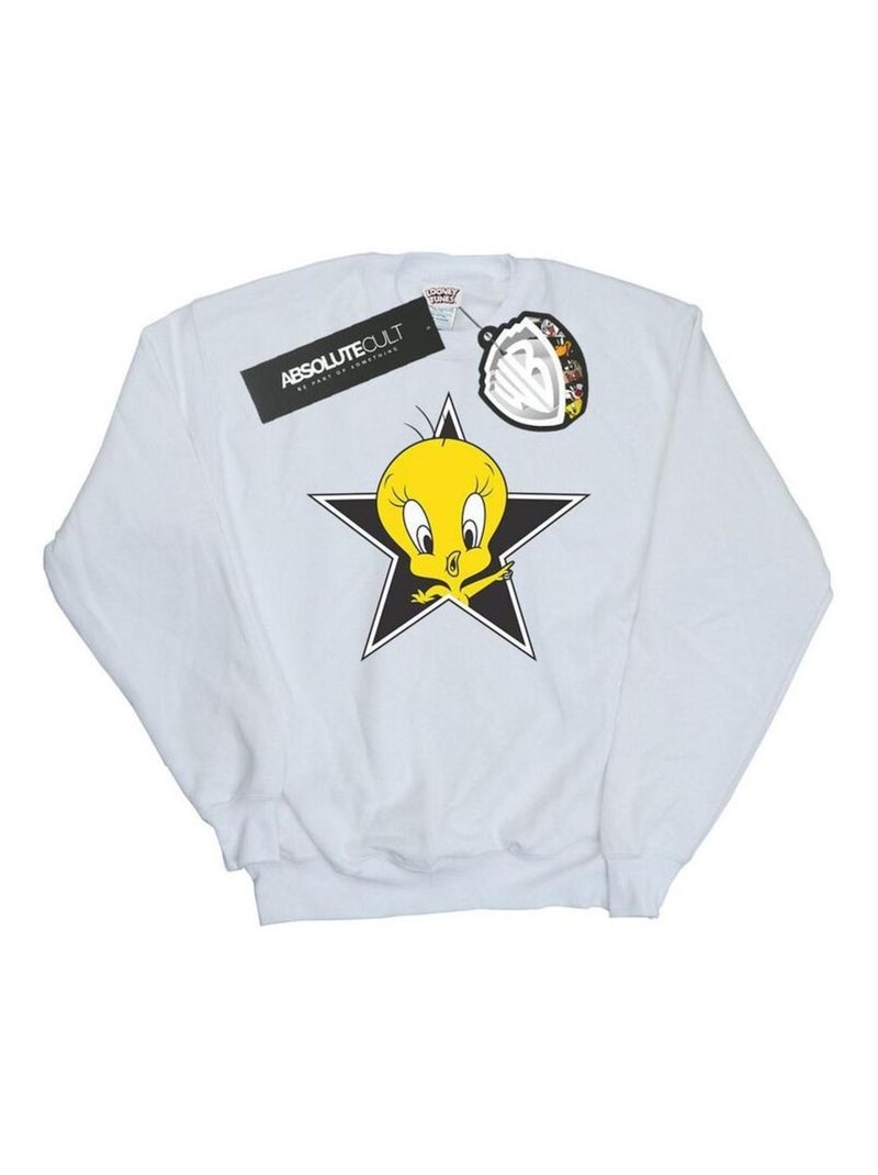 Looney Tunes - Sweat TWEETY PIE STAR Blanc - Kiabi