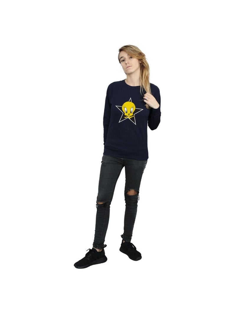 Looney Tunes - Sweat TWEETY PIE STAR Bleu marine - Kiabi