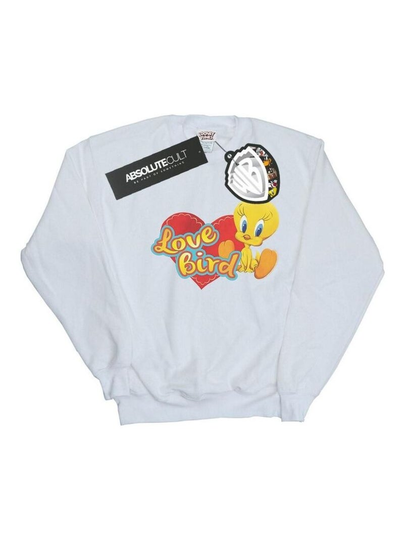 Looney Tunes - Sweat TWEETY PIE VALENTINE'S DAY LOVE BIRD Blanc - Kiabi