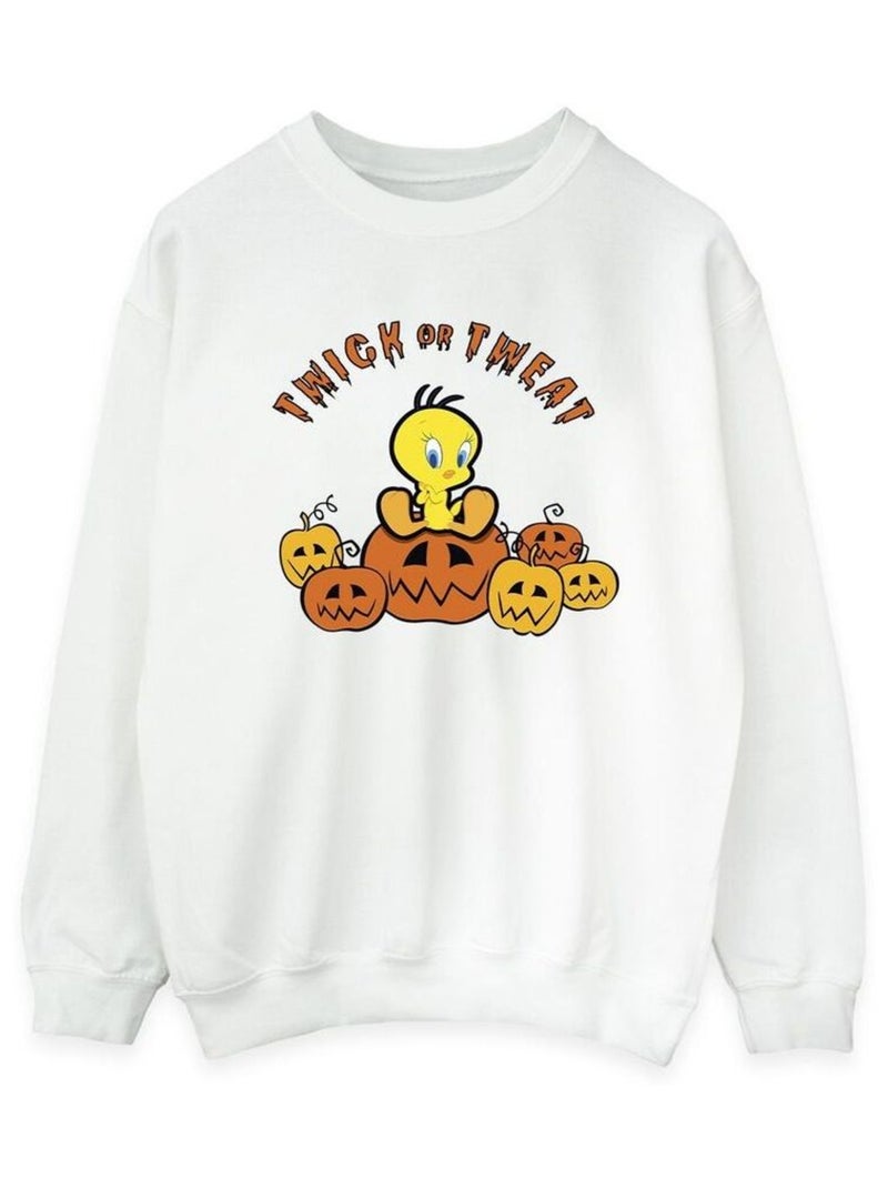 Looney Tunes - Sweat TWICK OR TWEAT Blanc - Kiabi