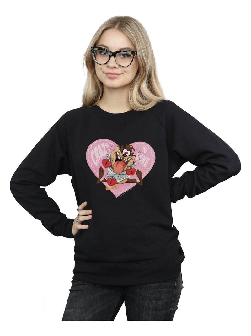 Looney Tunes - Sweat VALENTINE'S DAY CRAZY IN LOVE Noir - Kiabi
