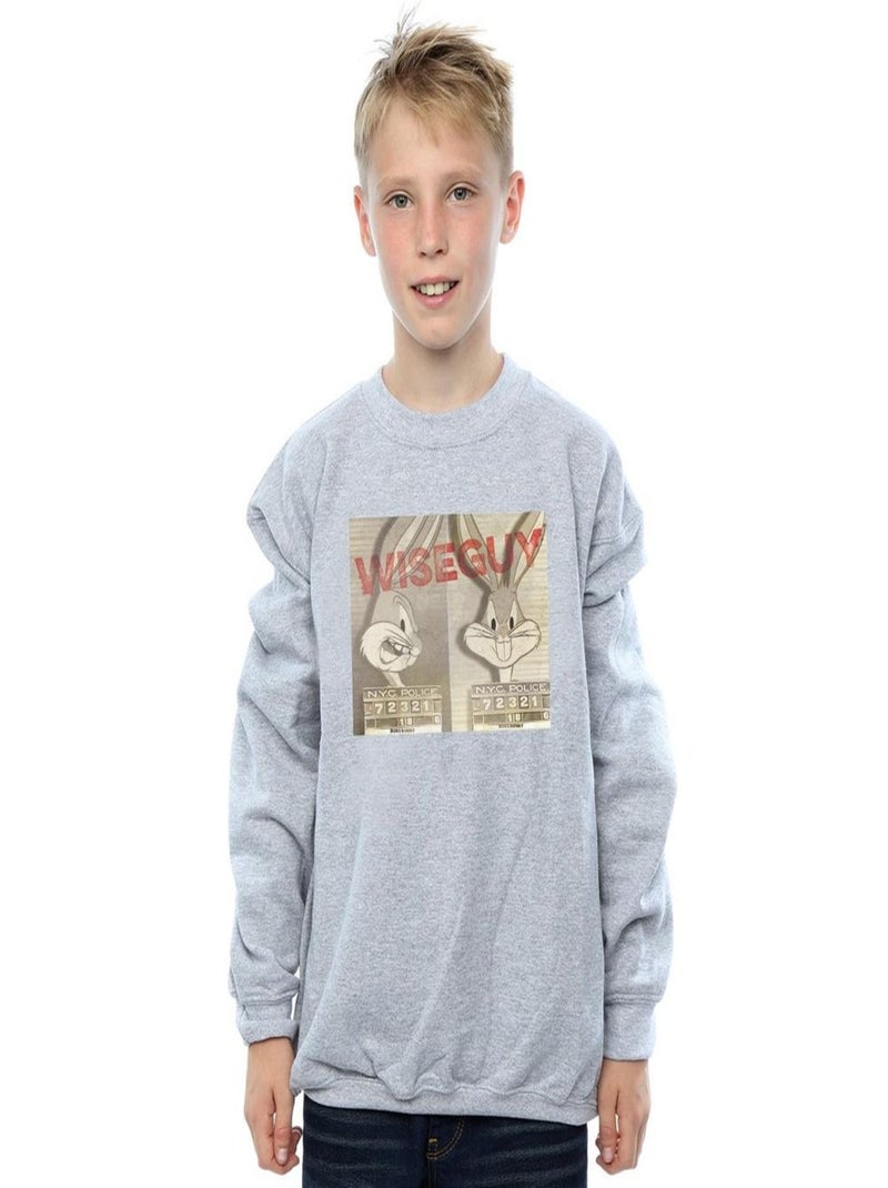 Looney Tunes - Sweat WISE GUY Gris chiné - Kiabi