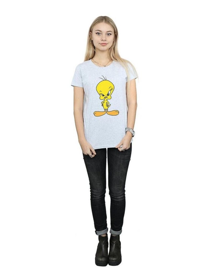Looney Tunes - T-shirt ANGRY Gris chiné - Kiabi
