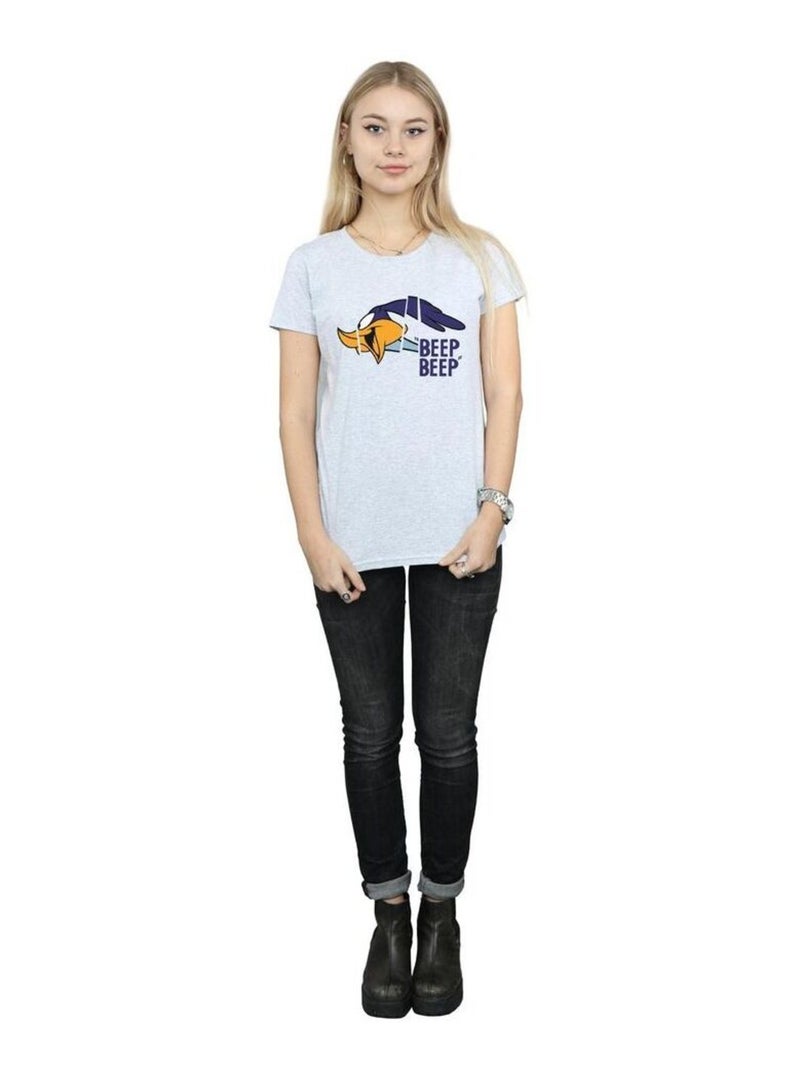 Looney Tunes - T-shirt BEEP BEEP (Bip Bip) Gris chiné - Kiabi