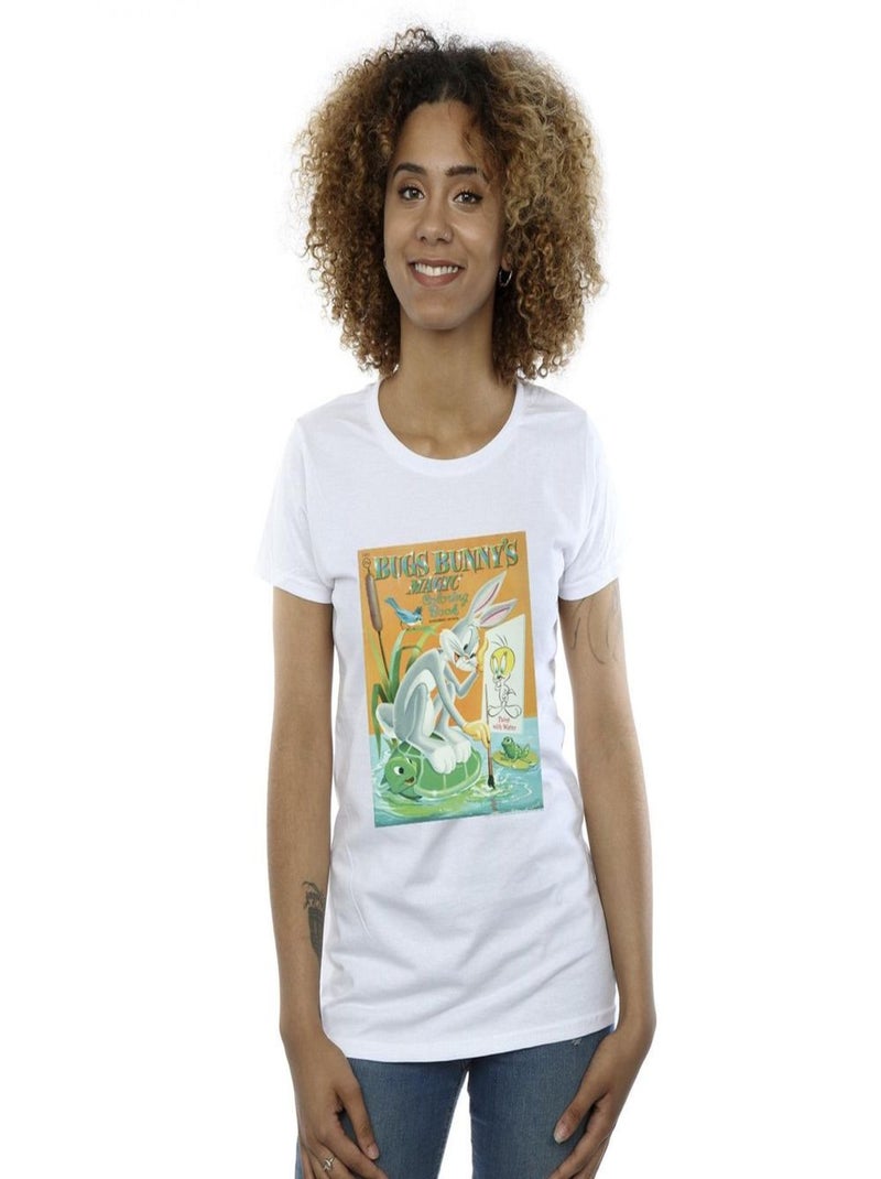 Looney Tunes - T-shirt BUGS BUNNY COLOURING BOOK Blanc - Kiabi
