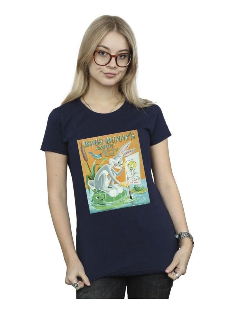 Looney Tunes - T-shirt BUGS BUNNY COLOURING BOOK Bleu marine - Kiabi