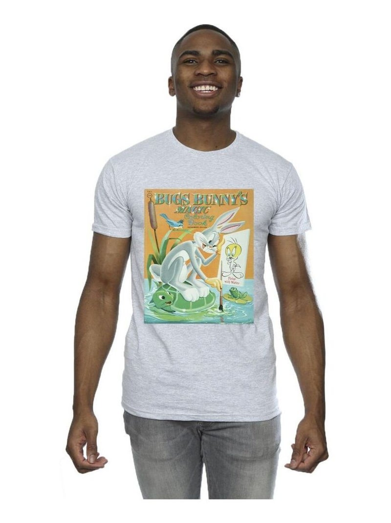 Looney Tunes - T-shirt BUGS BUNNY COLOURING BOOK Gris chiné - Kiabi