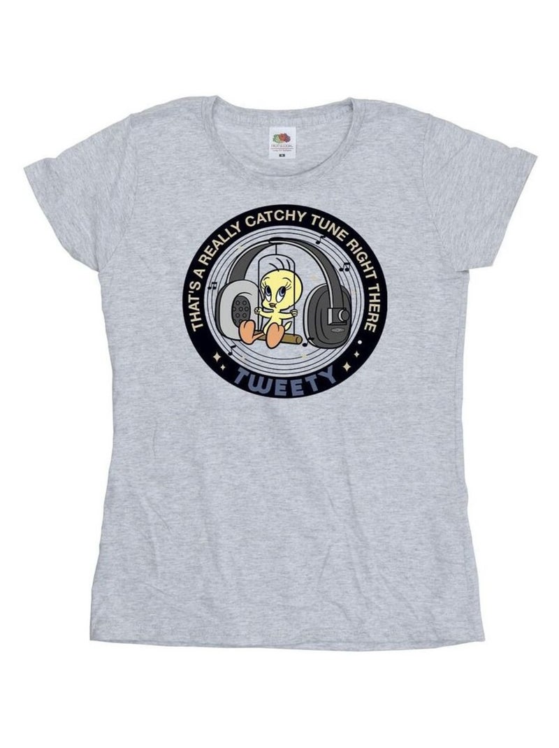Looney Tunes - T-shirt CATCHY TUNE Gris chiné - Kiabi