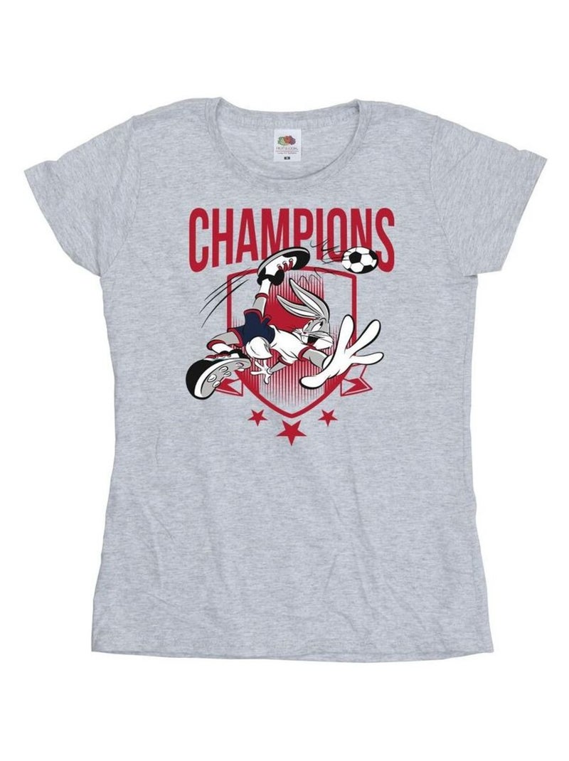 Looney Tunes - T-shirt CHAMPIONS Gris chiné - Kiabi