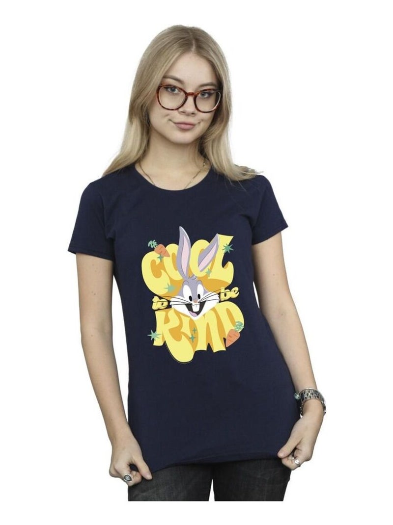 Looney Tunes - T-shirt COOL TO BE KIND Bleu marine - Kiabi