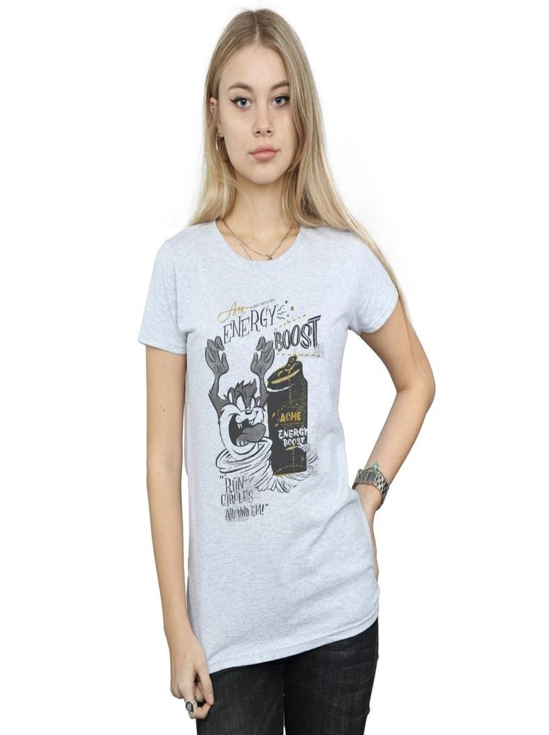 Looney Tunes - T-shirt ENERGY BOOST Gris chiné - Kiabi