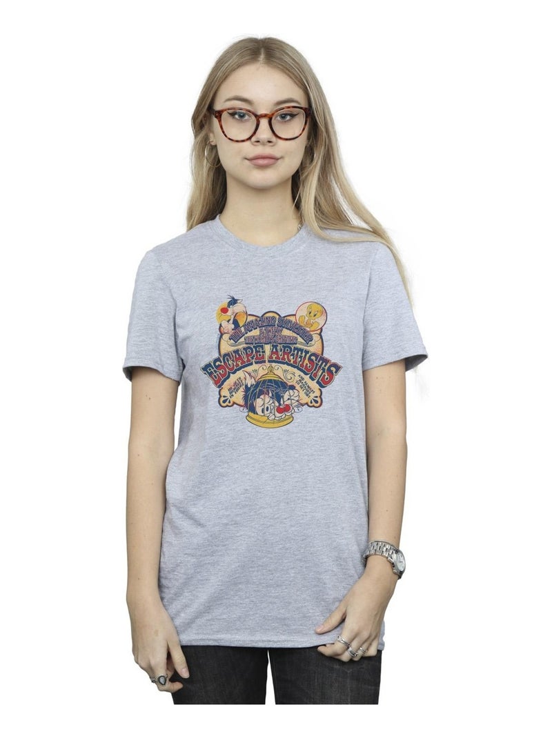 Looney Tunes - T-shirt ESCAPE ARTISTS Gris chiné - Kiabi