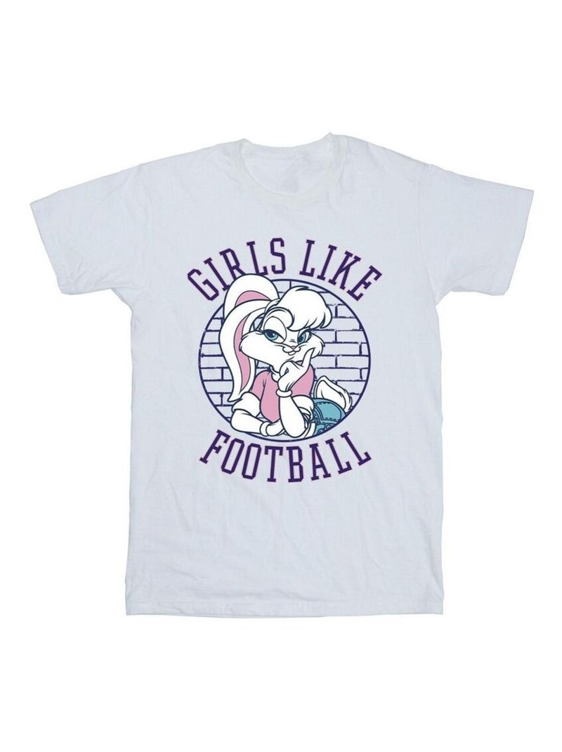 Looney Tunes - T-shirt GIRLS LIKE FOOTBALL Blanc - Kiabi