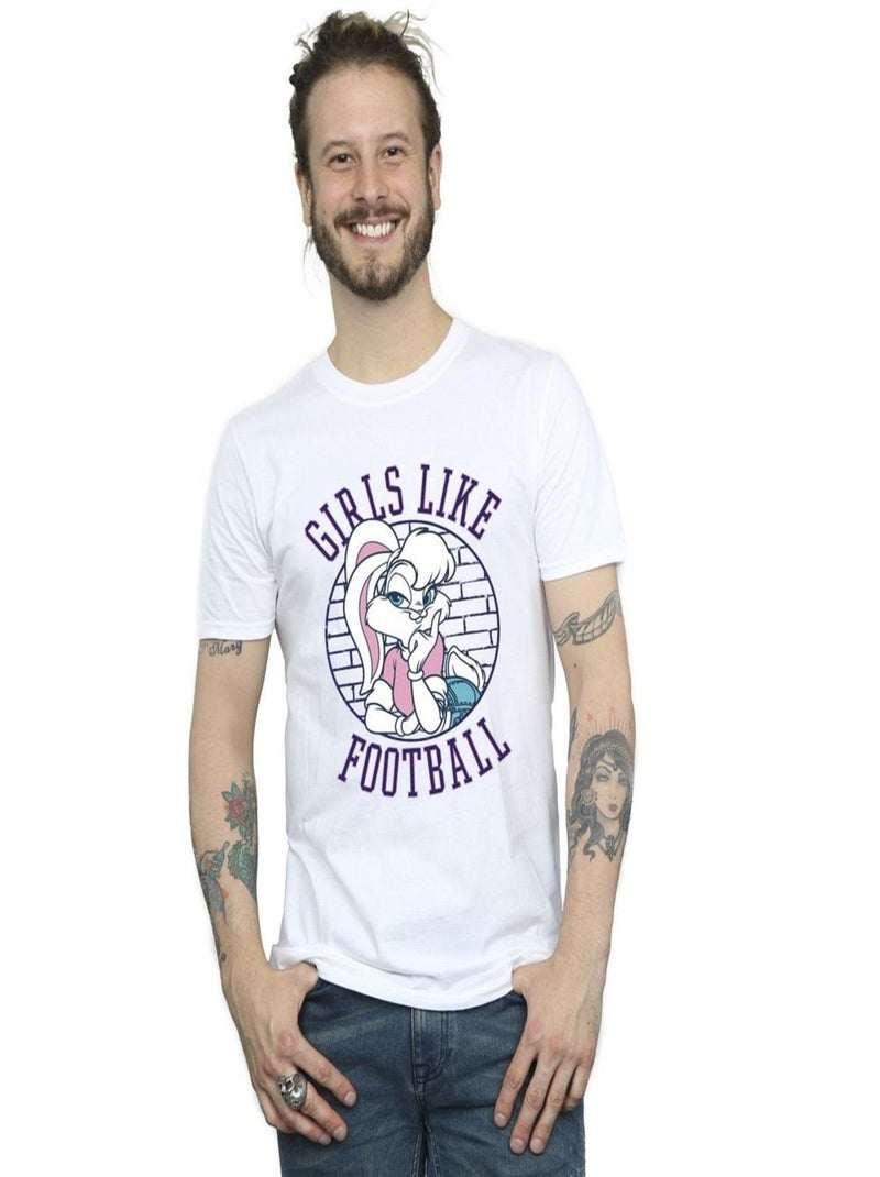 Looney Tunes - T-shirt GIRLS LIKE FOOTBALL Blanc - Kiabi