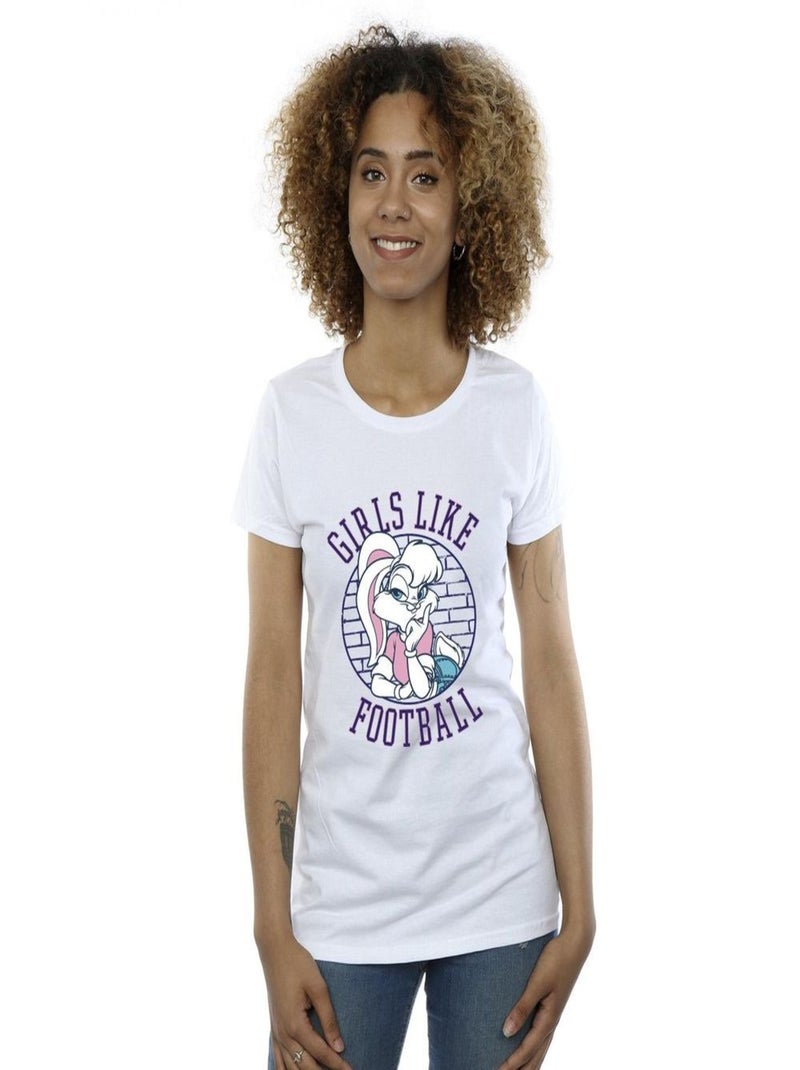Looney Tunes - T-shirt GIRLS LIKE FOOTBALL Blanc - Kiabi