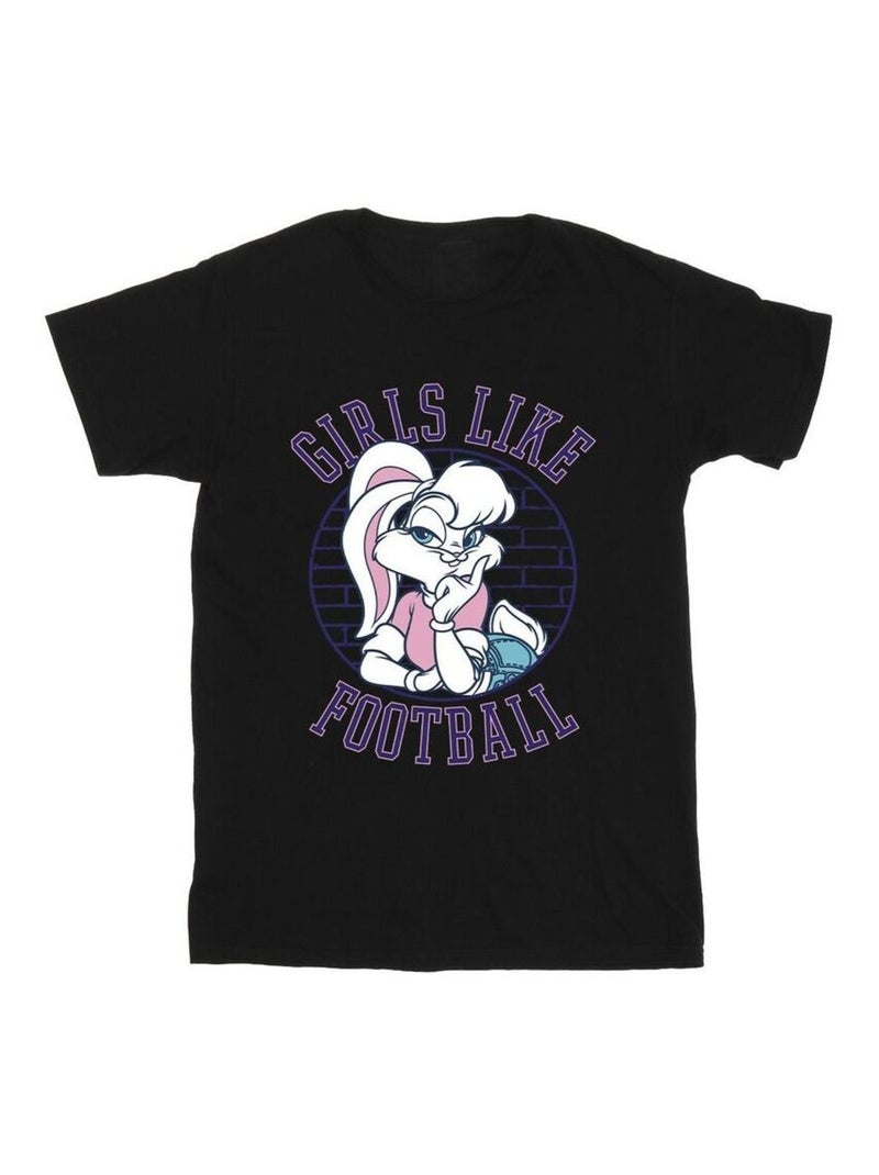 Looney Tunes - T-shirt GIRLS LIKE FOOTBALL Noir - Kiabi