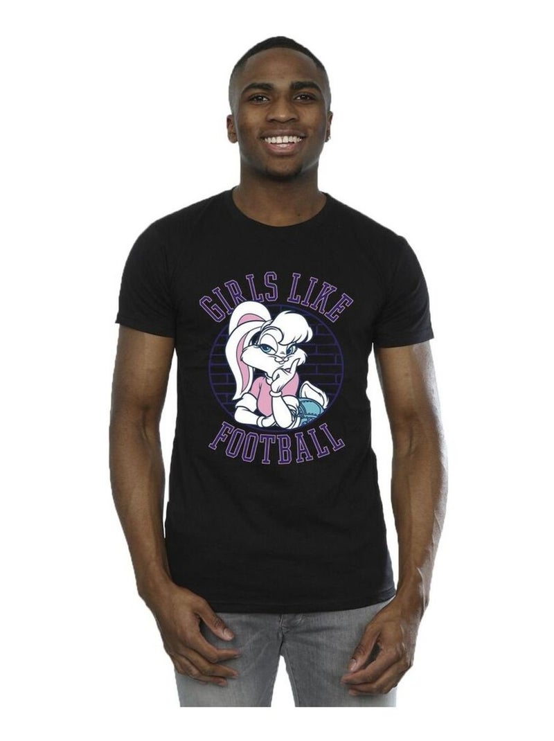 Looney Tunes - T-shirt GIRLS LIKE FOOTBALL Noir - Kiabi