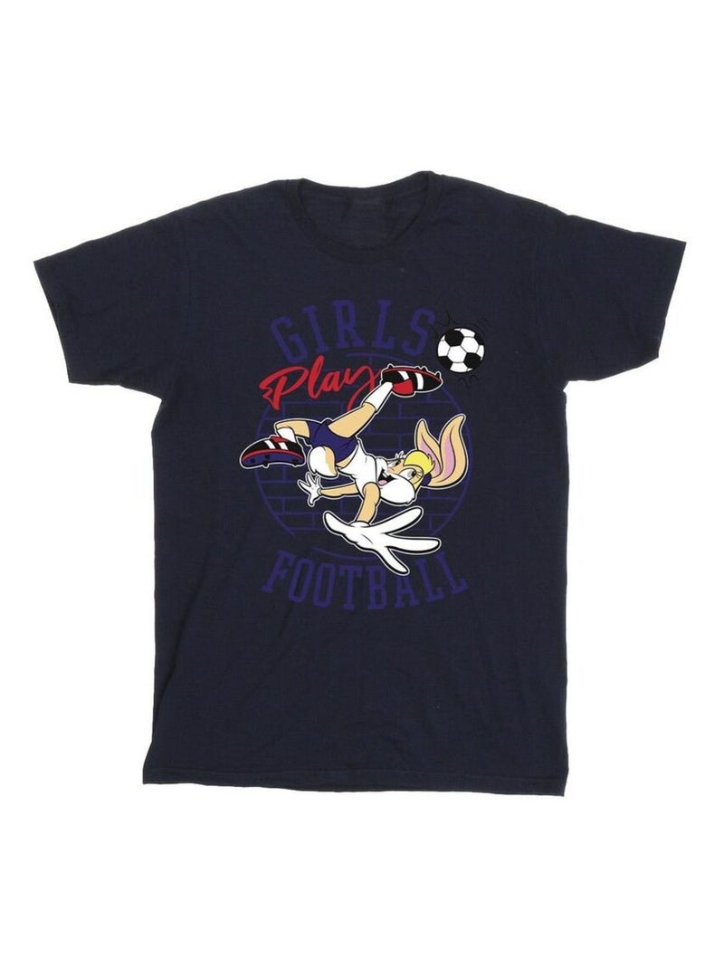 Looney Tunes - T-shirt GIRLS PLAY FOOTBALL Bleu marine - Kiabi