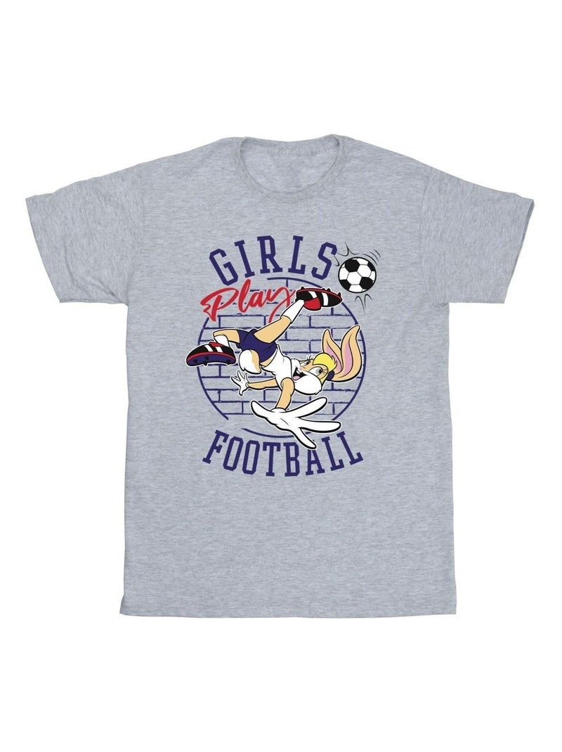 Looney Tunes - T-shirt GIRLS PLAY FOOTBALL Gris chiné - Kiabi