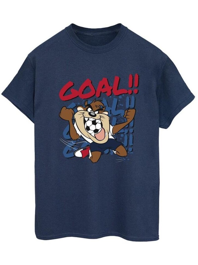 Looney Tunes - T-shirt GOAL GOAL GOAL Bleu marine - Kiabi