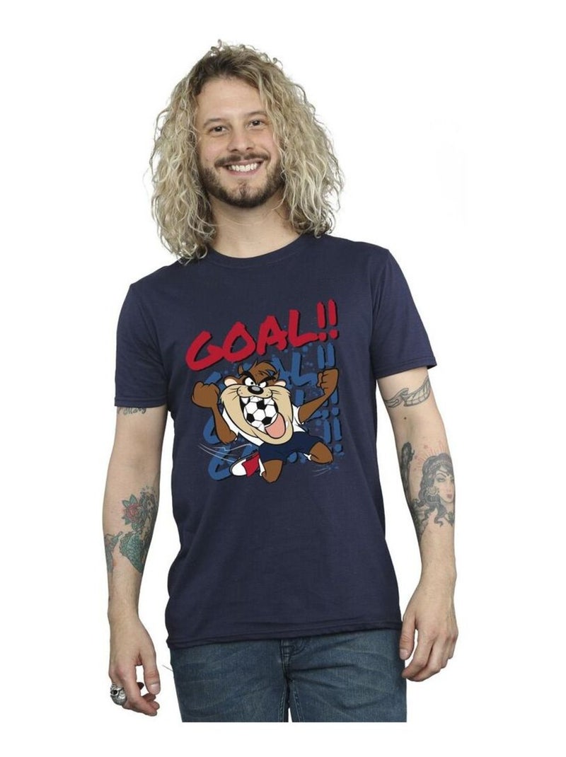 Looney Tunes - T-shirt GOAL GOAL GOAL Bleu marine - Kiabi