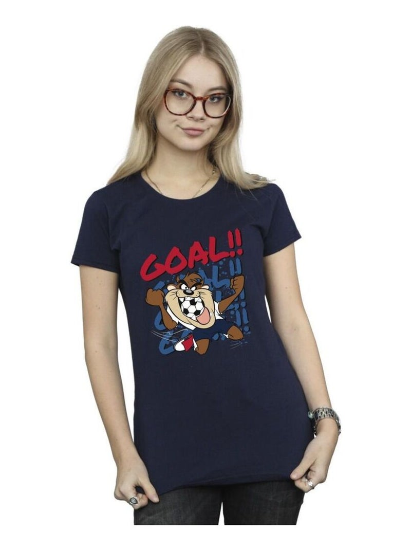 Looney Tunes - T-shirt GOAL GOAL GOAL Bleu marine - Kiabi