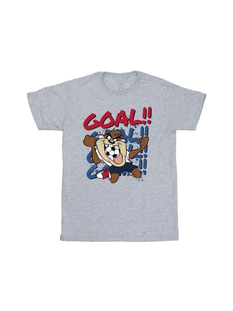 Looney Tunes - T-shirt GOAL GOAL GOAL Gris chiné - Kiabi