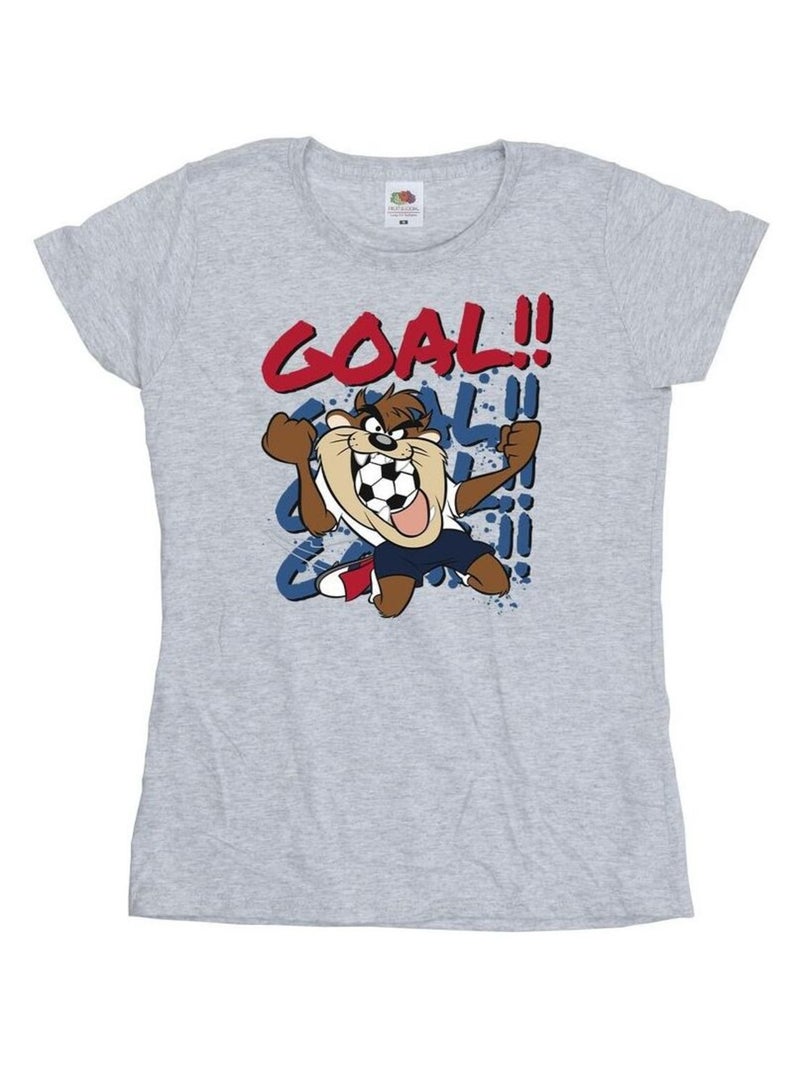 Looney Tunes - T-shirt GOAL GOAL GOAL Gris chiné - Kiabi