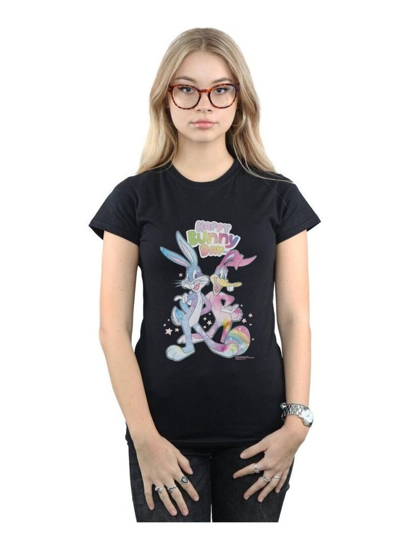 Looney Tunes - T-shirt HAPPY BUNNY DAY Noir - Kiabi