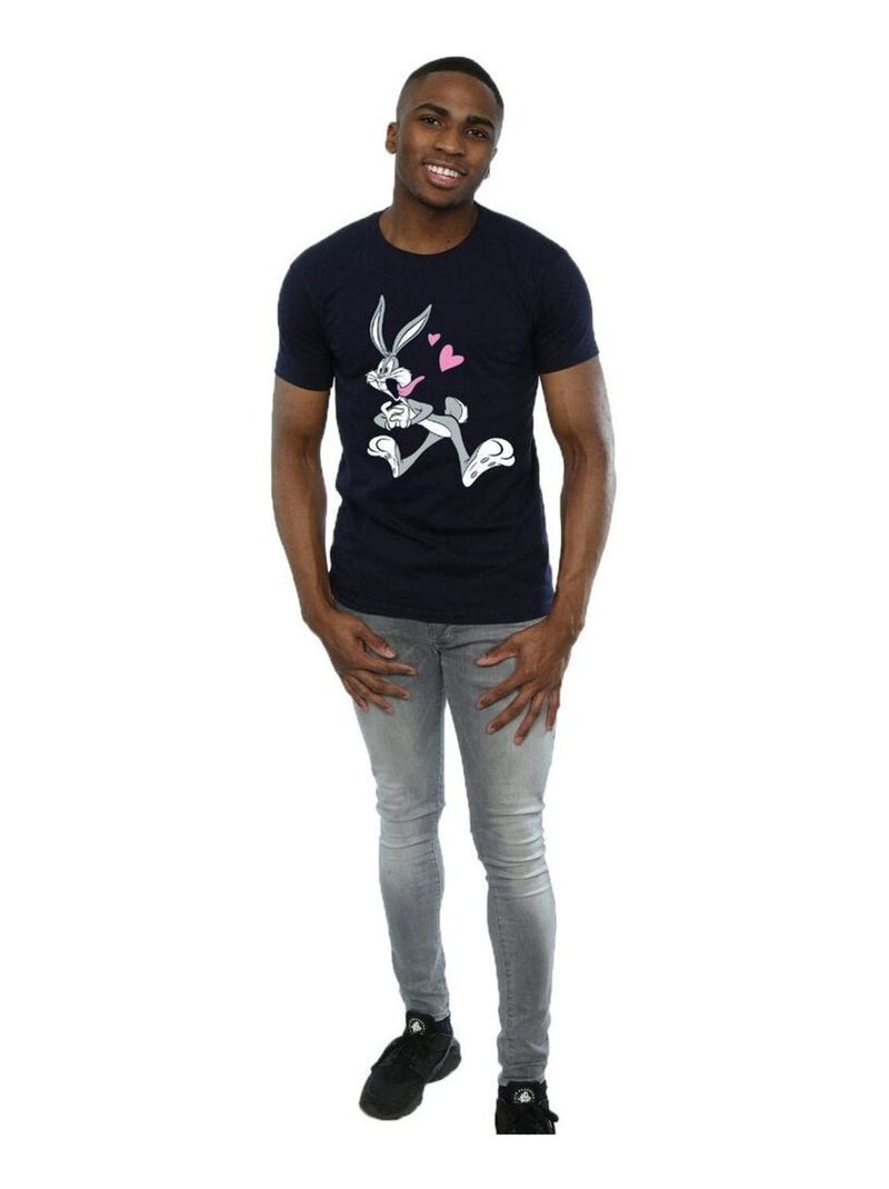 Looney Tunes - T-shirt IN LOVE Bleu marine - Kiabi