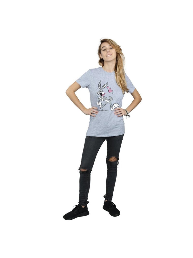 Looney Tunes - T-shirt IN LOVE Gris chiné - Kiabi