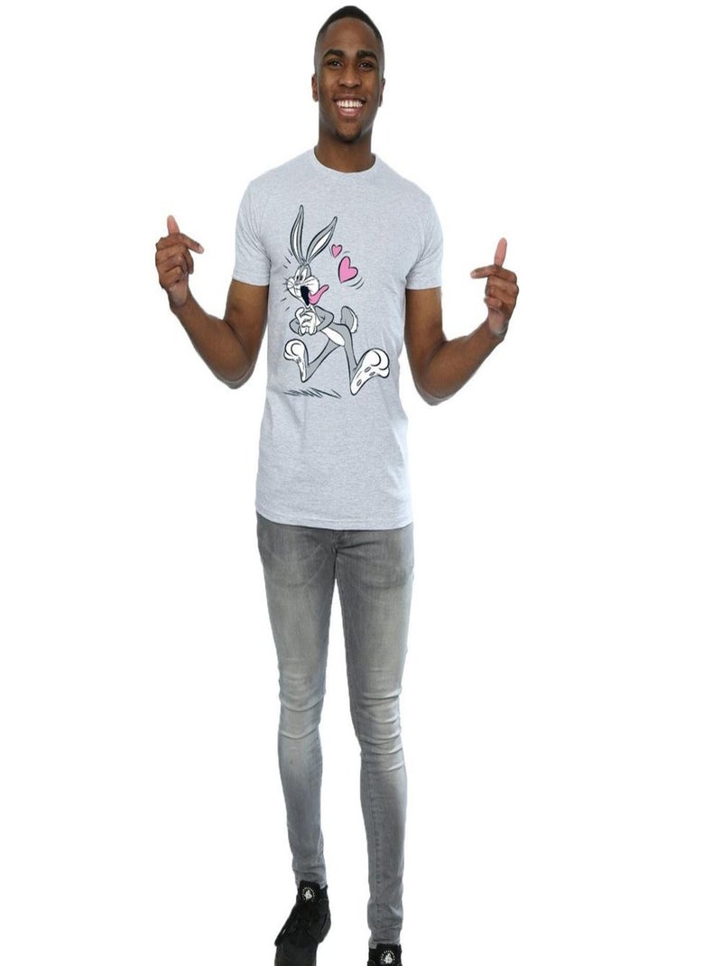 Looney Tunes - T-shirt IN LOVE Gris chiné - Kiabi