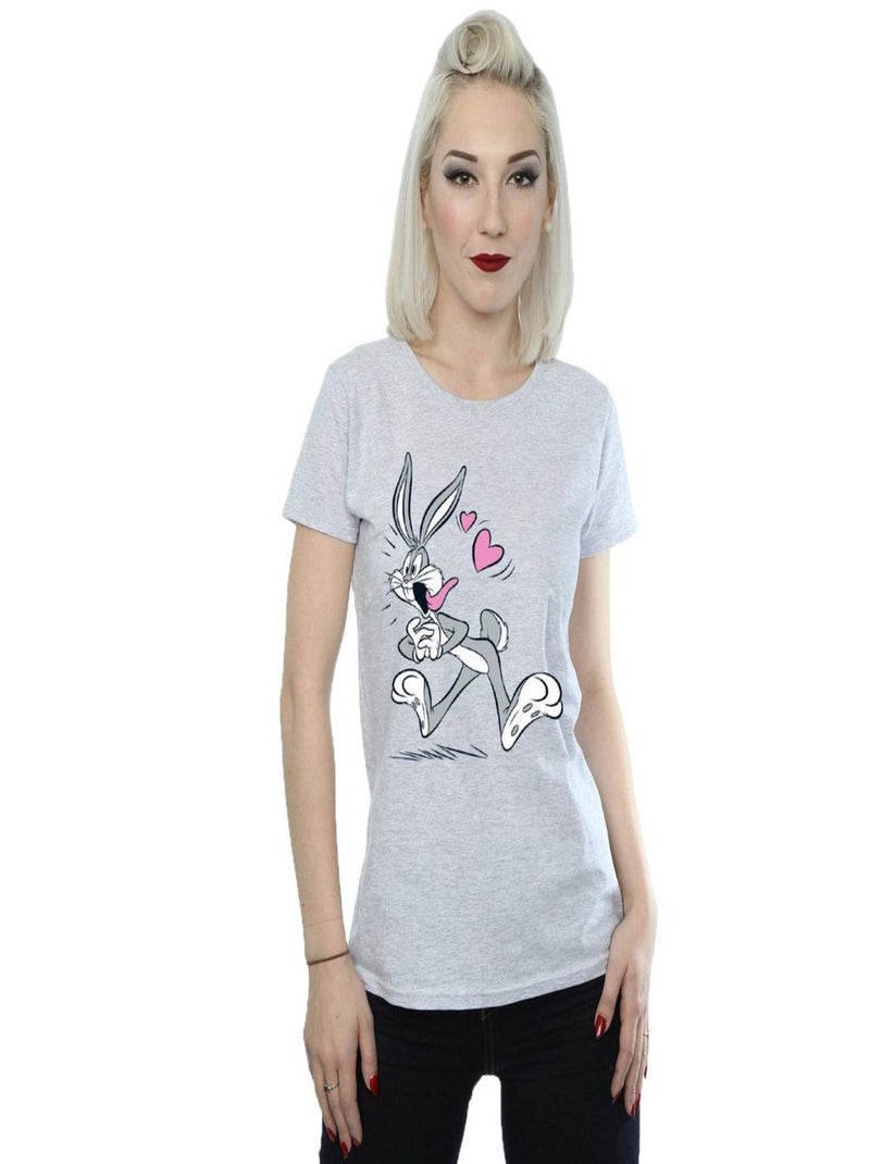 Looney Tunes - T-shirt IN LOVE Gris chiné - Kiabi