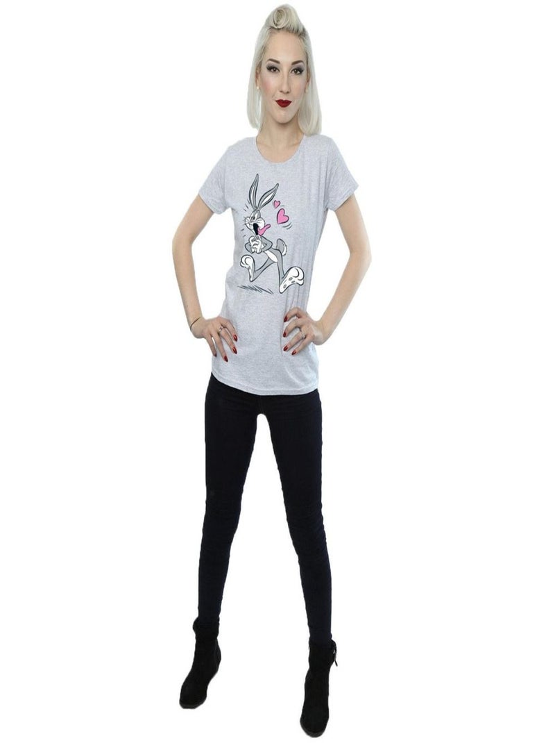 Looney Tunes - T-shirt IN LOVE Gris chiné - Kiabi