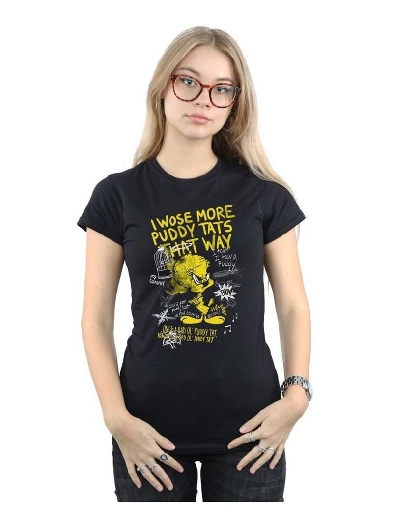Looney Tunes - T-shirt MORE PUDDY TATS Noir - Kiabi