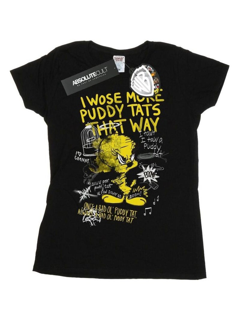 Looney Tunes - T-shirt MORE PUDDY TATS (Titi) Noir - Kiabi