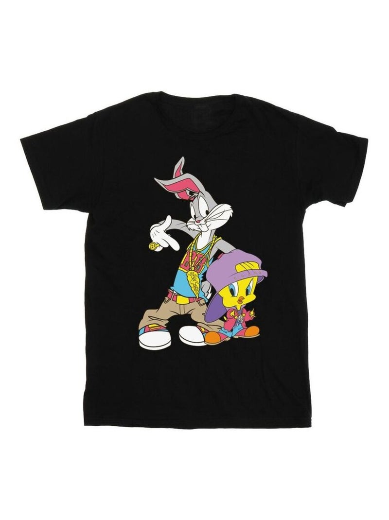 Looney Tunes - T-shirt motif Bugs Bunny et Titi HIP HOP Noir - Kiabi